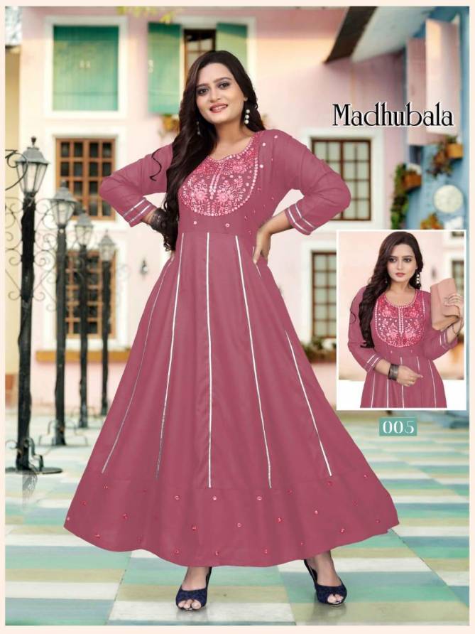 Beauty Queen Madhubala 2New Latest Ethnic Wear Long Anarkali Kurti Collection